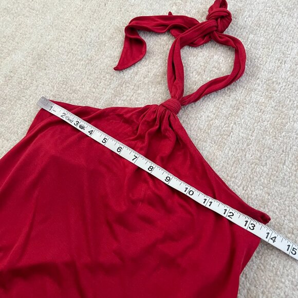 Vintage Y2K 2006 Banana Republic Red Silk Halter Knit Blouse Top S - Picture 6 of 11